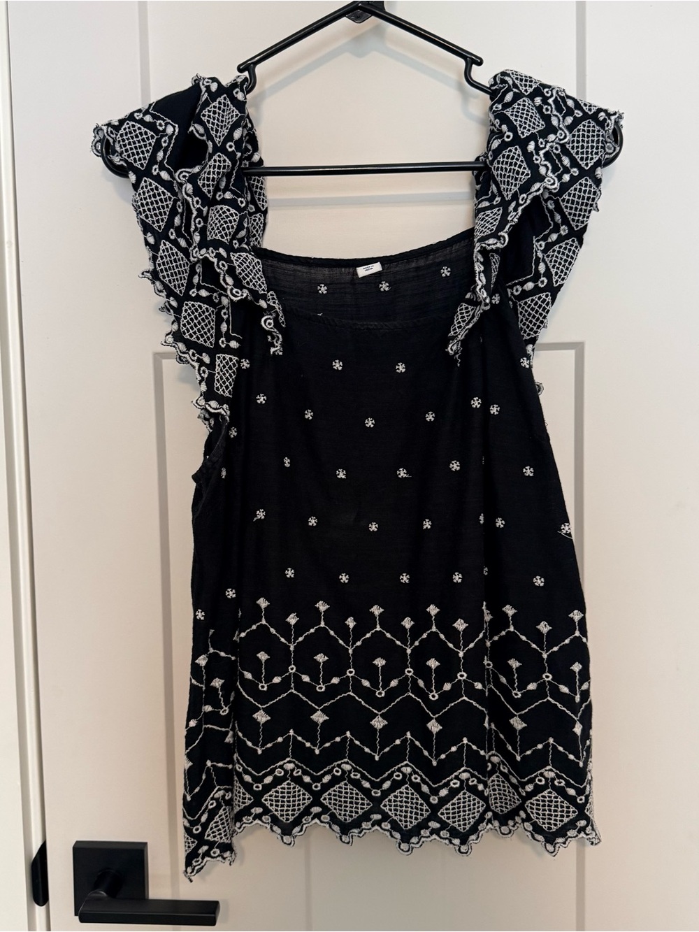 Old Navy Black Embroidered Top